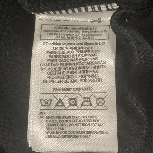 Adidas hooded jacket w/ 3 different materials zipper pockets hook and loop neck - Picture 10 of 11